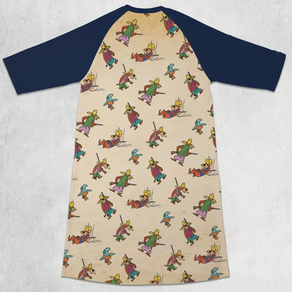 Hillbilly Cool Paw Rugg 3/4 Sleeve Raglan Dress - 2