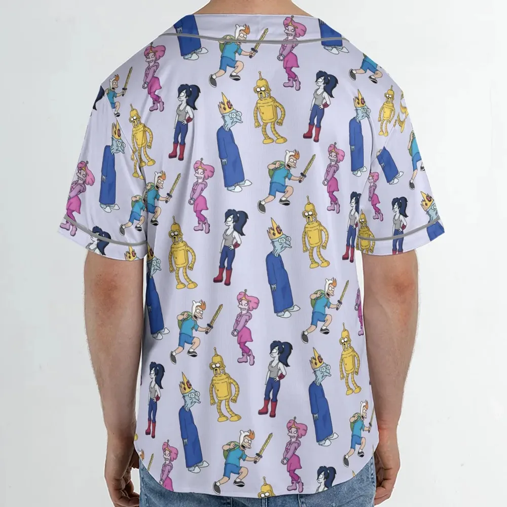 Future Time Futurama Adventure Time Mashup Unisex Baseball Jersey - 2