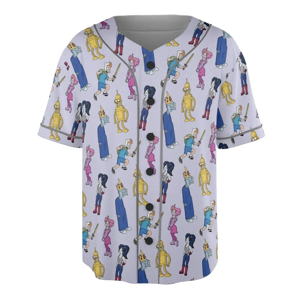 Future Time Futurama Adventure Time Mashup Unisex Baseball Jersey - 3