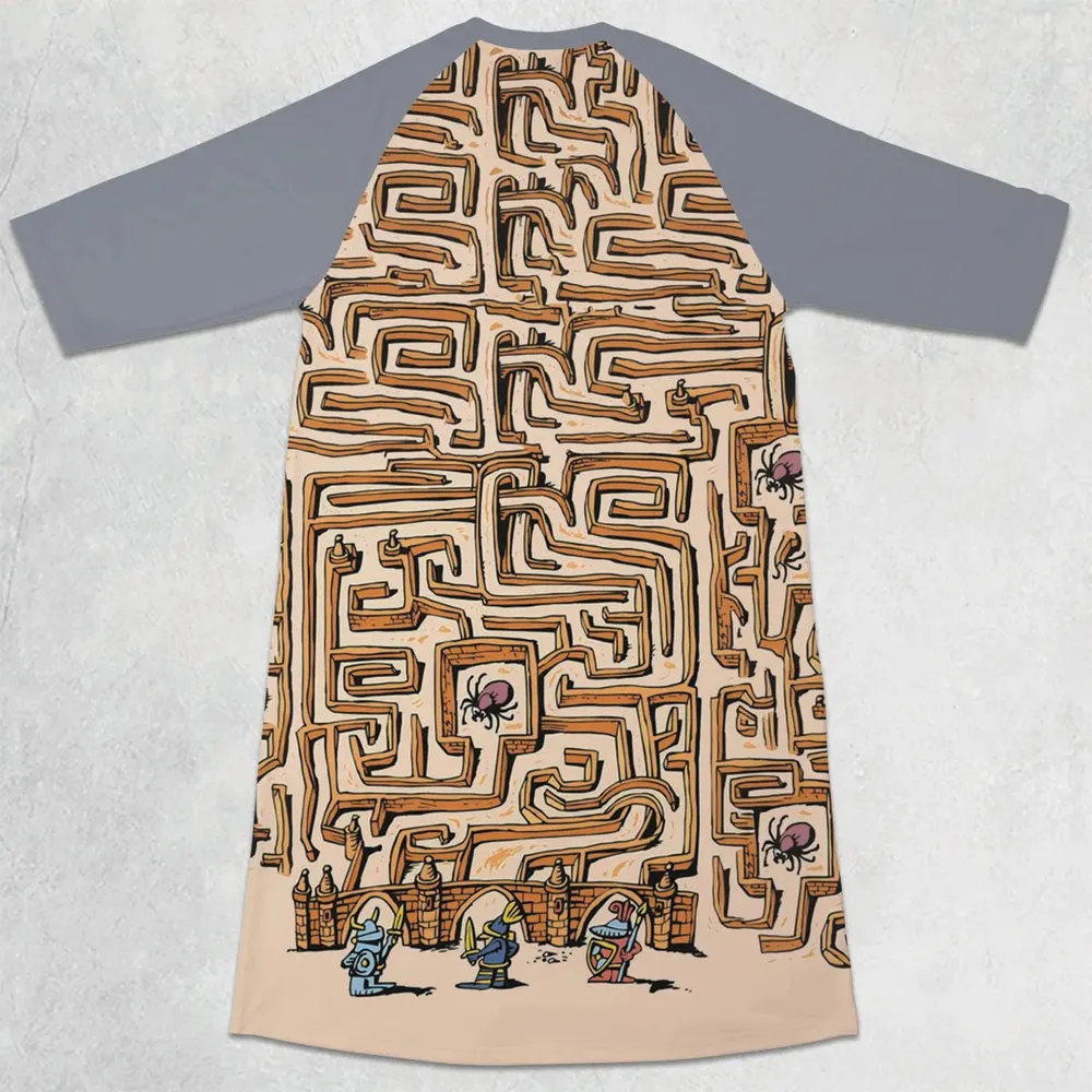 Fantasy Drip Labyrinth 3/4 Sleeve Raglan Dress - 2
