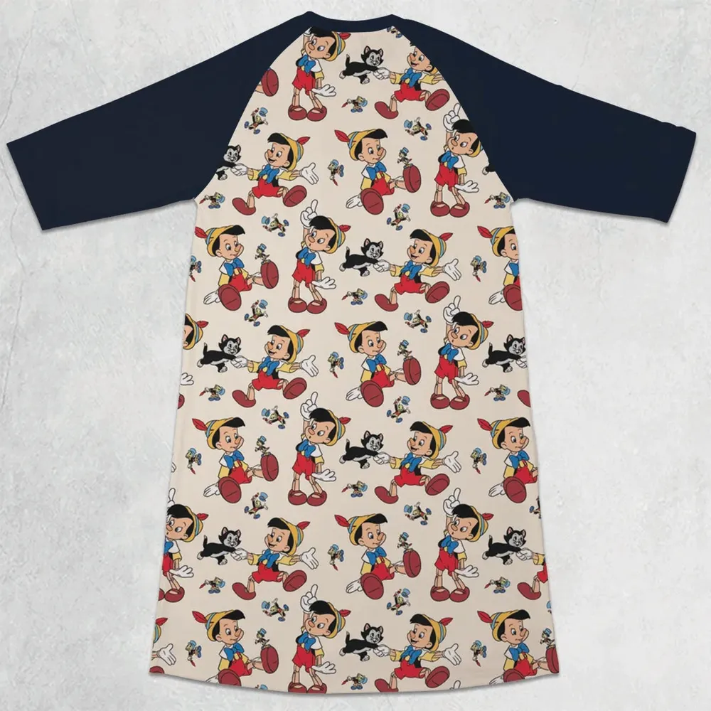 Whimsy Wear Pinocchio 3/4 Sleeve Raglan Dress - 2