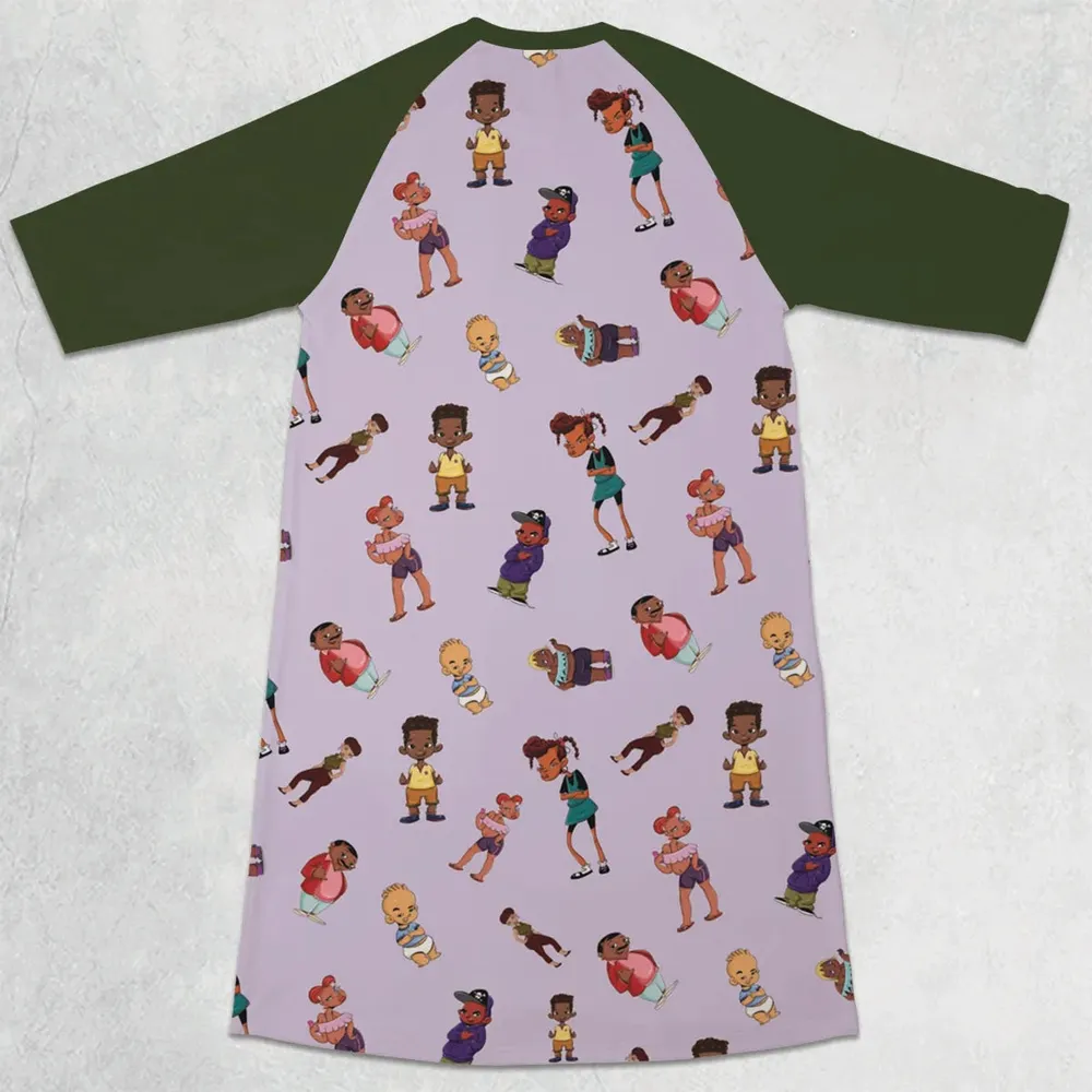 Bebe's Kids Characters 3/4 Sleeve Raglan Dress - 2