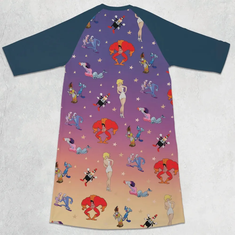 Cool World Cartoon Characters 3/4 Sleeve Raglan Dress - 2
