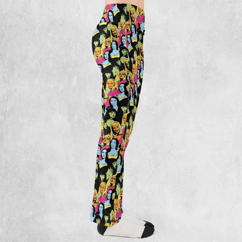 Retro Superwomen Belted Buckled and Booted Flare Leggings - 2