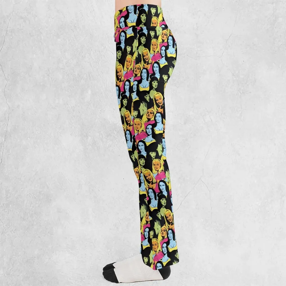 Retro Superwomen Belted Buckled and Booted Flare Leggings - 3