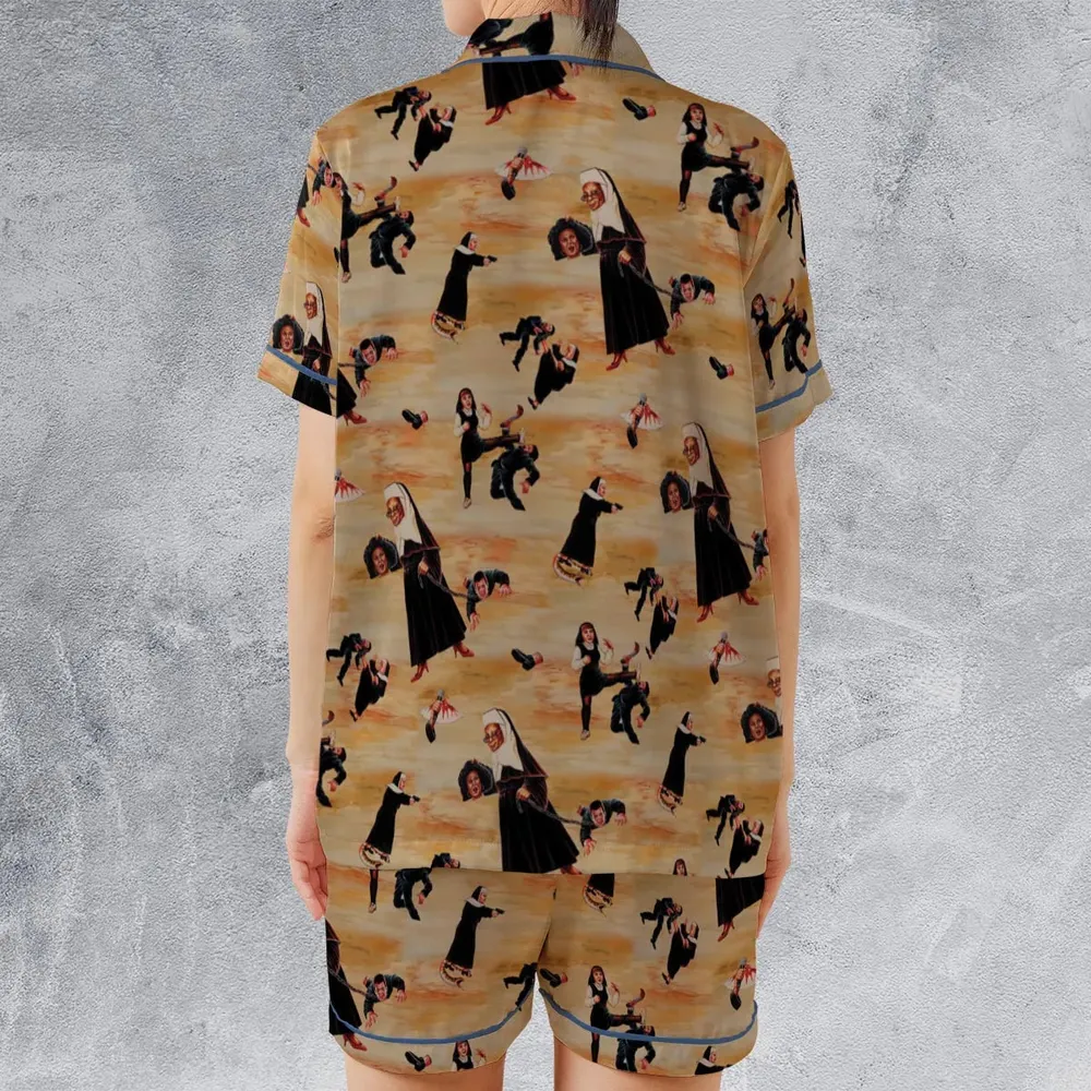 Bless You Sister Act Satin Short-Sleeve Pajamas Set - 2