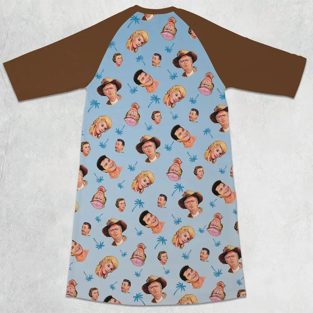 Summer Vibe The Beverly Hillbillies Characters 3/4 Sleeve Raglan Dress - 2