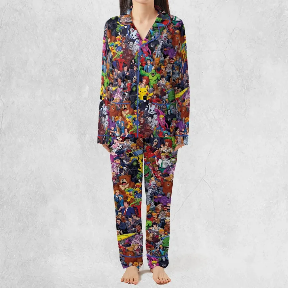 All-Genre Cartoon Mashup Pajamas Set - 2