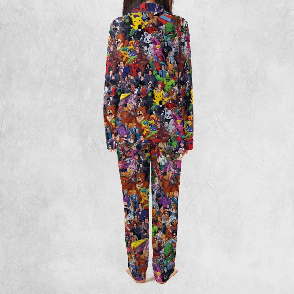 All-Genre Cartoon Mashup Pajamas Set - 3