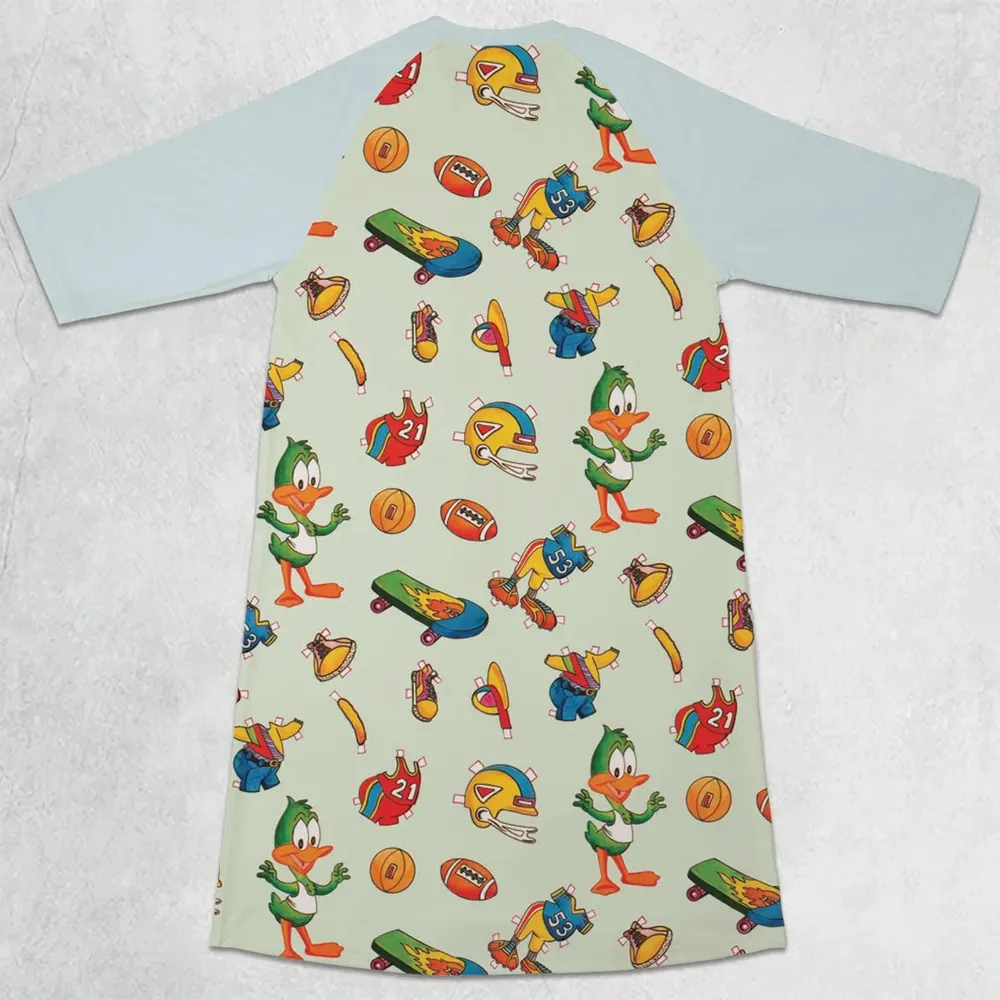 Plucky Duck Tiny Toon Adventures 3/4 Sleeve Raglan Dress - 2