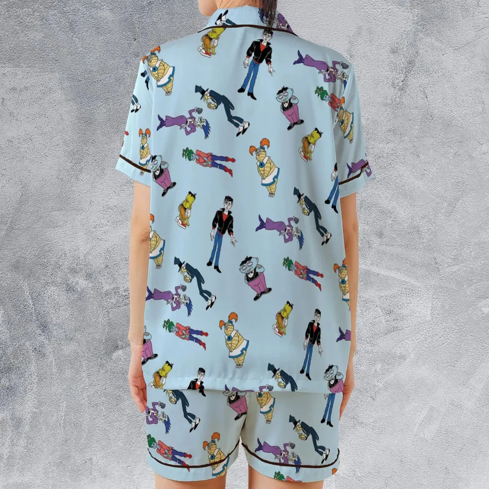 Animated Undead Gravedale High Satin Short-Sleeve Pajamas Set - 2