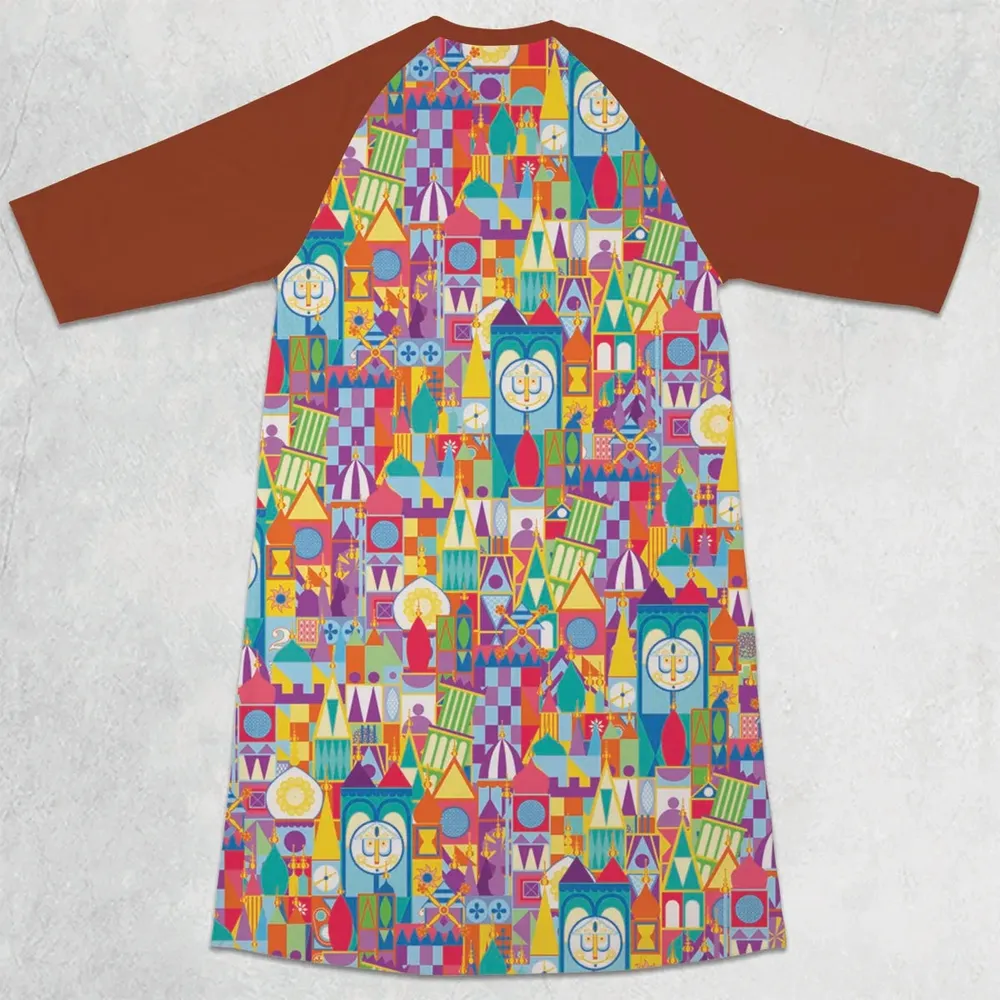 It's a Small World 3/4 Sleeve Raglan Dress - 2