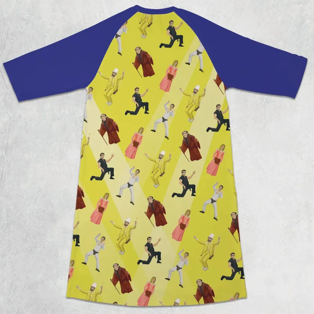 The Nightman Cometh 3/4 Sleeve Raglan Dress - 2