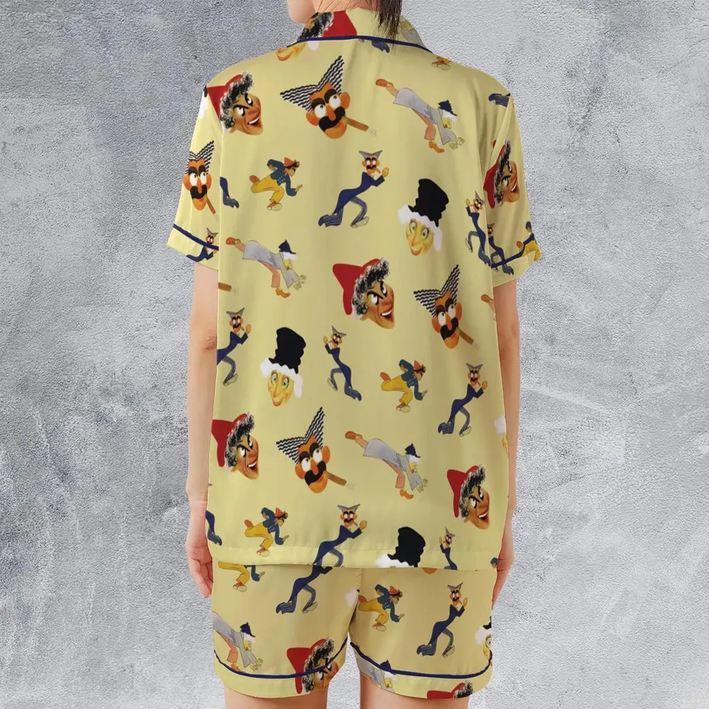 Room Service The Marx Bros Satin Short-Sleeve Pajamas Set - 2