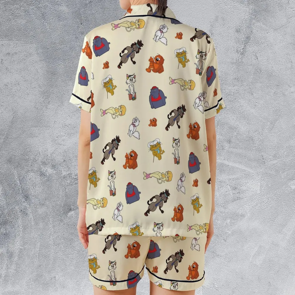 Heathcliff and the Catillac Cats Satin Short-Sleeve Pajamas Set - 2