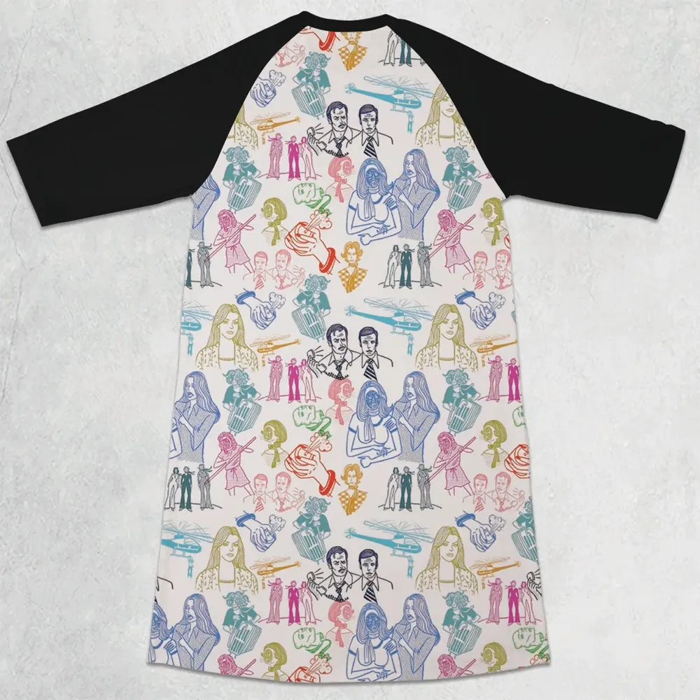 She Has The Strength To Do Anything The Bionic Woman 3/4 Sleeve Raglan Dress - 2
