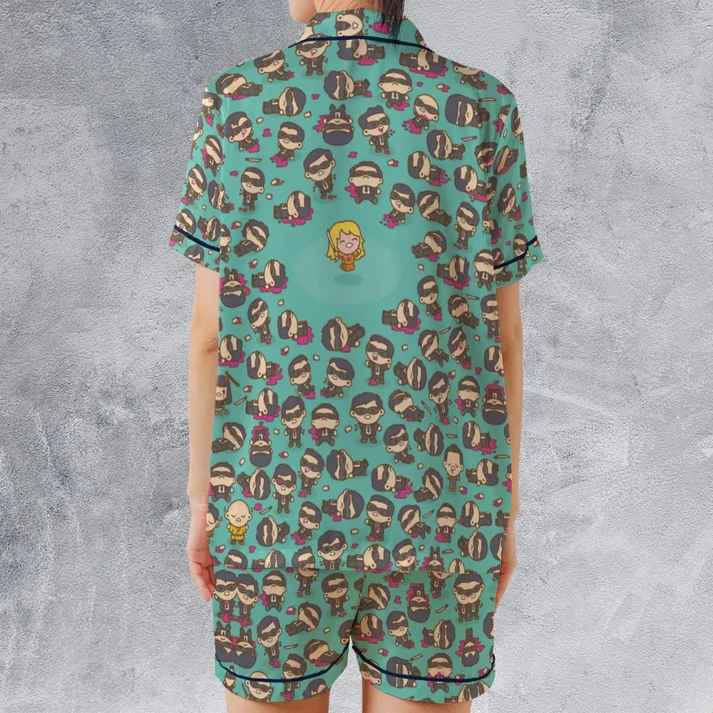 Kill Bill Drip Satin Short-Sleeve Pajamas Set - 2