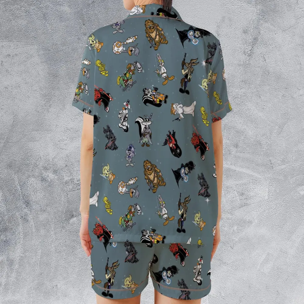 Looney Wars Satin Short-Sleeve Pajamas Set - 2