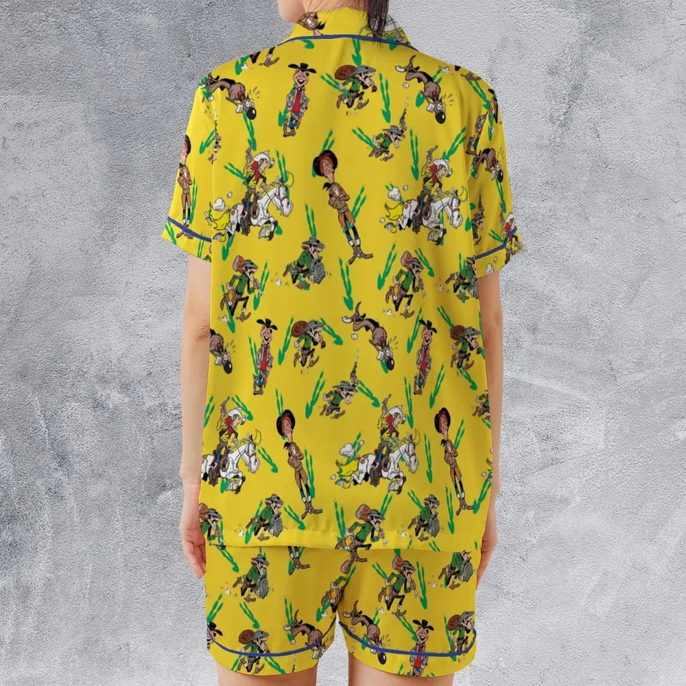 Dead End City Lucky Luke Satin Short-Sleeve Pajamas Set - 2