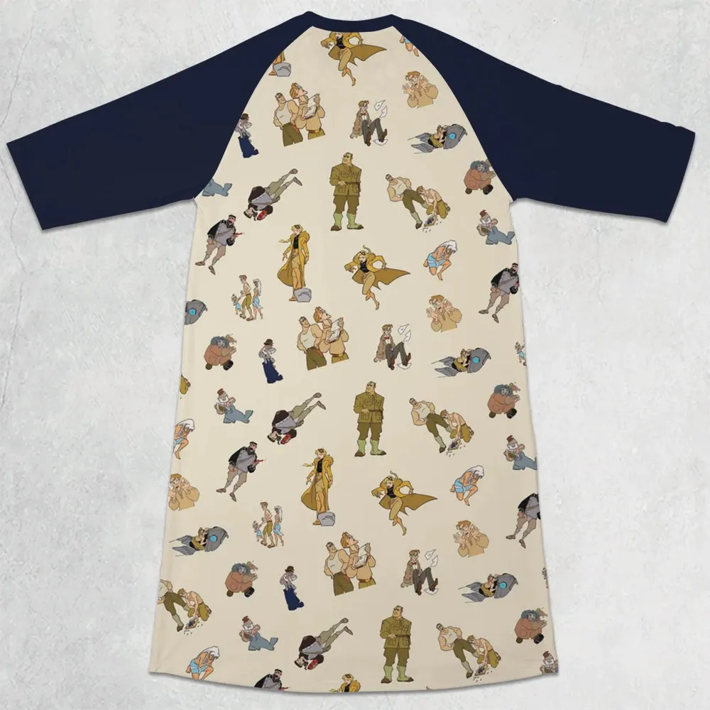 Adventure In Atlantis The Lost Empire 3/4 Sleeve Raglan Dress - 2