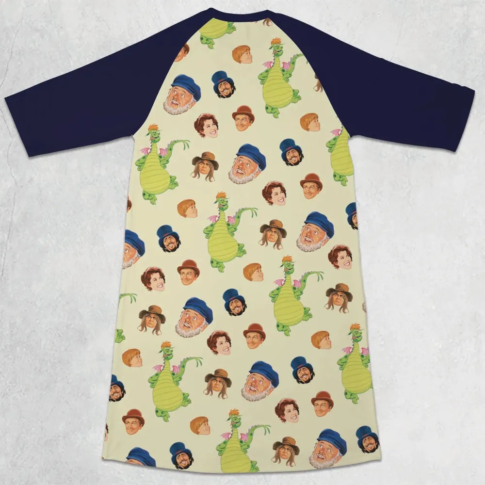 Pete's Dragon Characters 3/4 Sleeve Raglan Dress - 2
