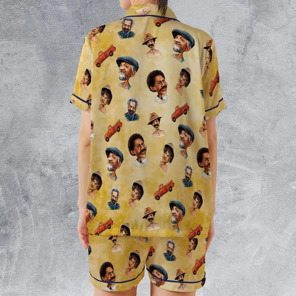 Sanford and Son Characters Satin Short-Sleeve Pajamas Set - 2