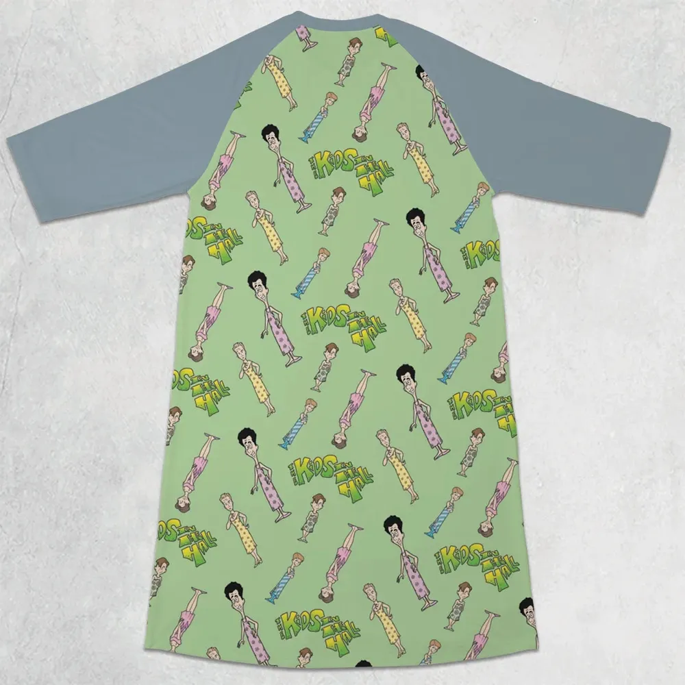 The Kids in the Hall characters 3/4 Sleeve Raglan Dress - 2