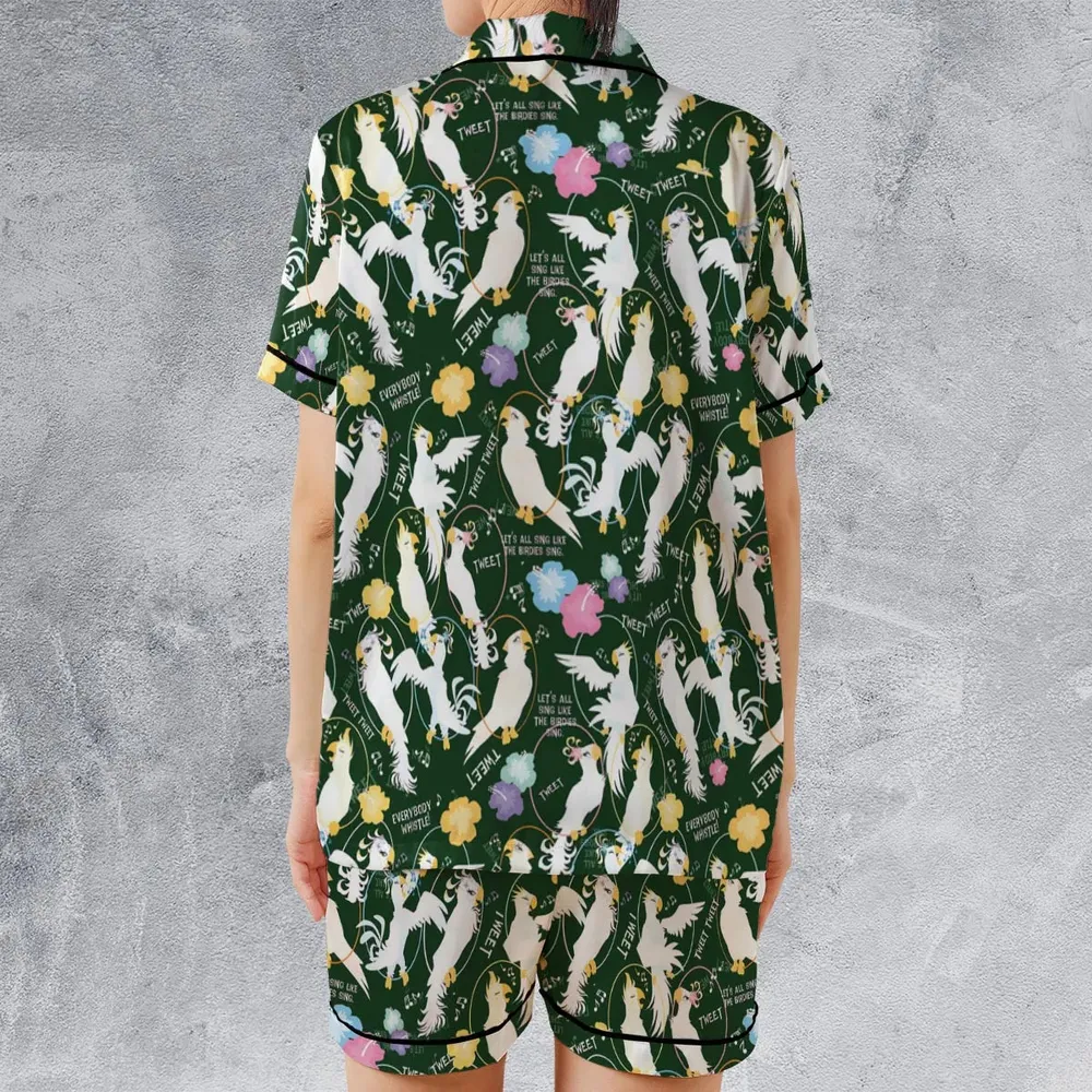 Tiki Room Showgirls Satin Short-Sleeve Pajamas Set - 2