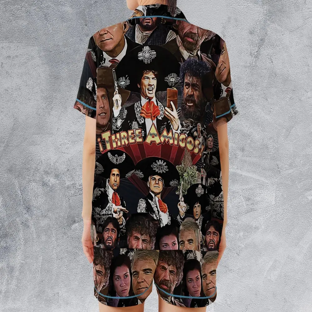 Three Amigos and the Infamous El Guapo Satin Short-Sleeve Pajamas Set - 2