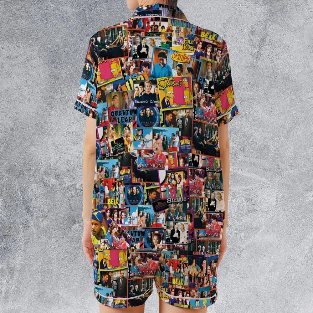 The 90s TV Shows Satin Short-Sleeve Pajamas Set - 2