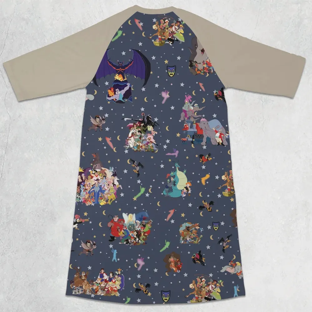 Classic Cartoon 1937-1949 3/4 Sleeve Raglan Dress - 2