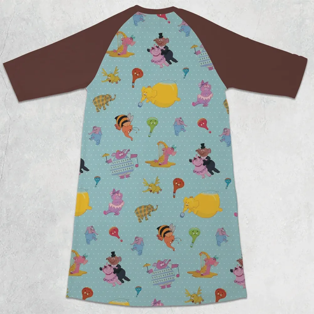 Heffalumps and Woozles Winnie the Pooh 3/4 Sleeve Raglan Dress - 2