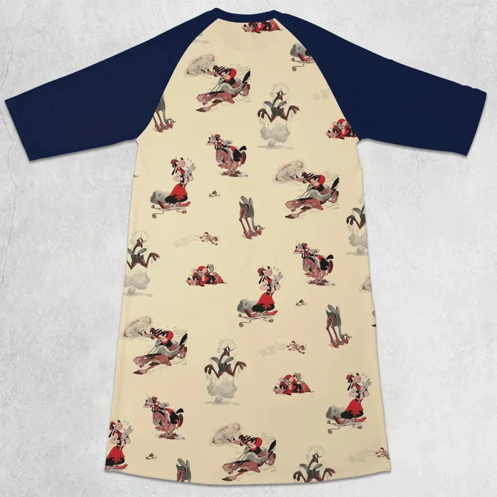 El Gaucho Goofy 3/4 Sleeve Raglan Dress - 2