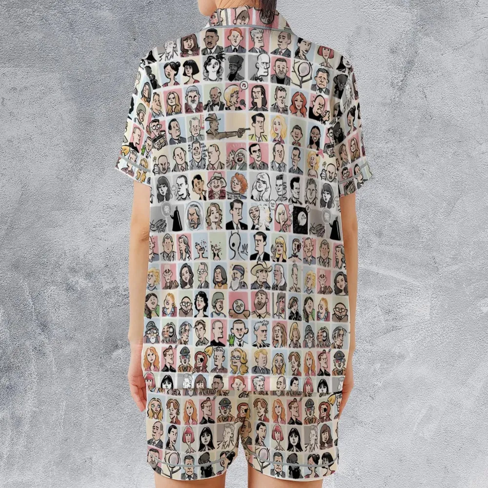 Many Faces of Twin Peaks Satin Short-Sleeve Pajamas Set - 2