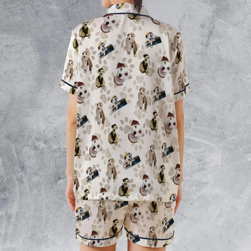 Bookish Wardrobe Wishbone Satin Short-Sleeve Pajamas Set - 2