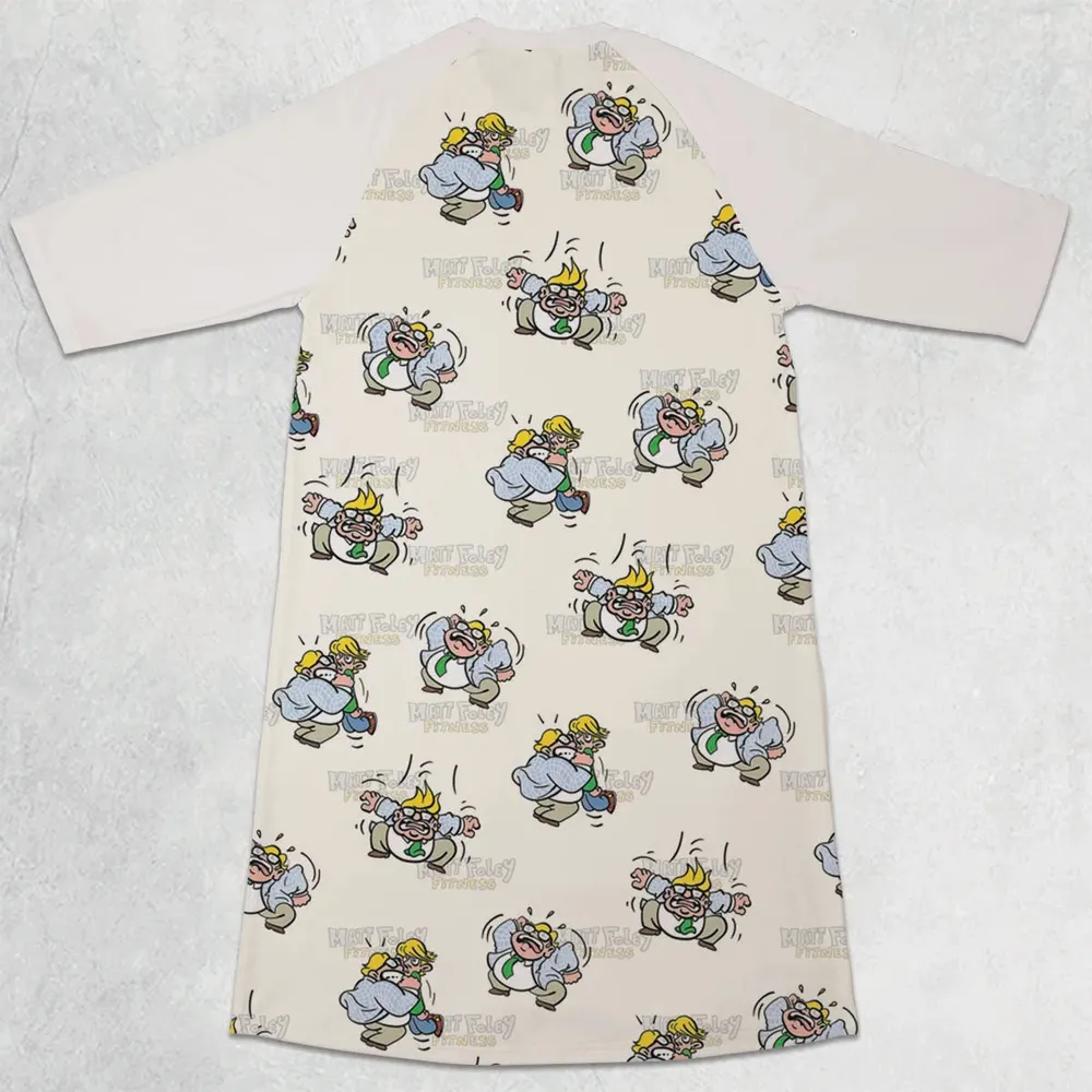 Matt Foley Fitness Exercises SNL 3/4 Sleeve Raglan Dress - 2