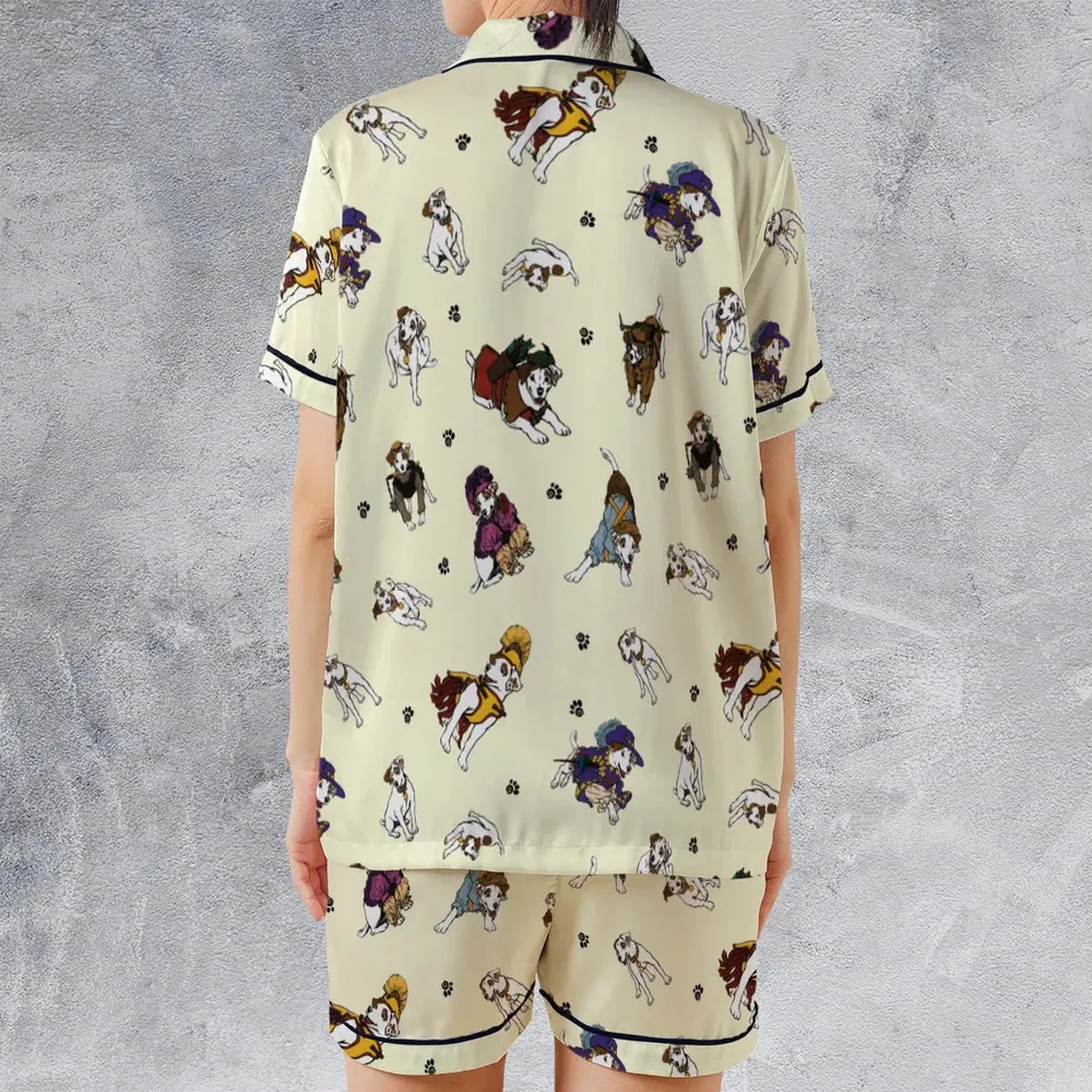 Various Wishbone Characters Satin Short-Sleeve Pajamas Set - 2