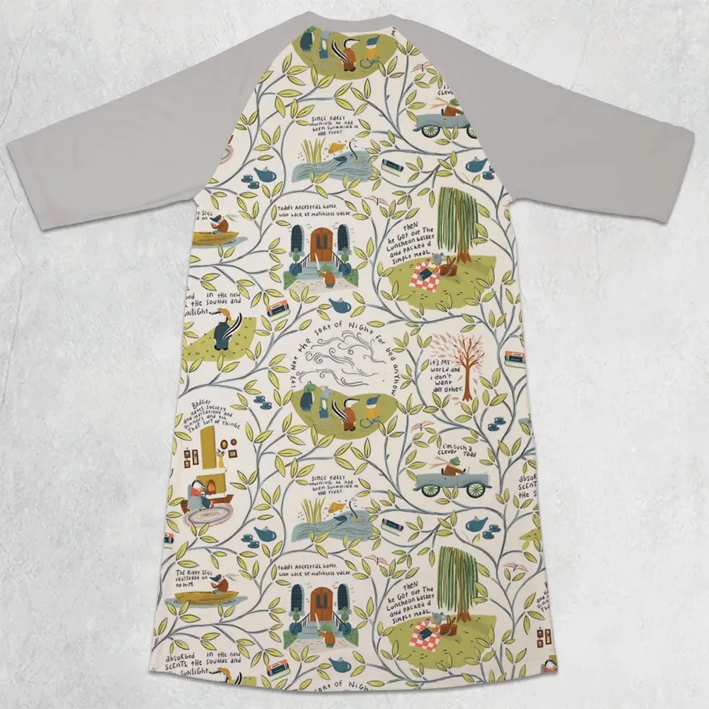 Mr Toad And Friends The Wind in the Willows 3/4 Sleeve Raglan Dress - 2