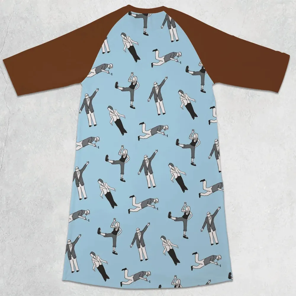Chicken Dance Arrested Development 3/4 Sleeve Raglan Dress - 2