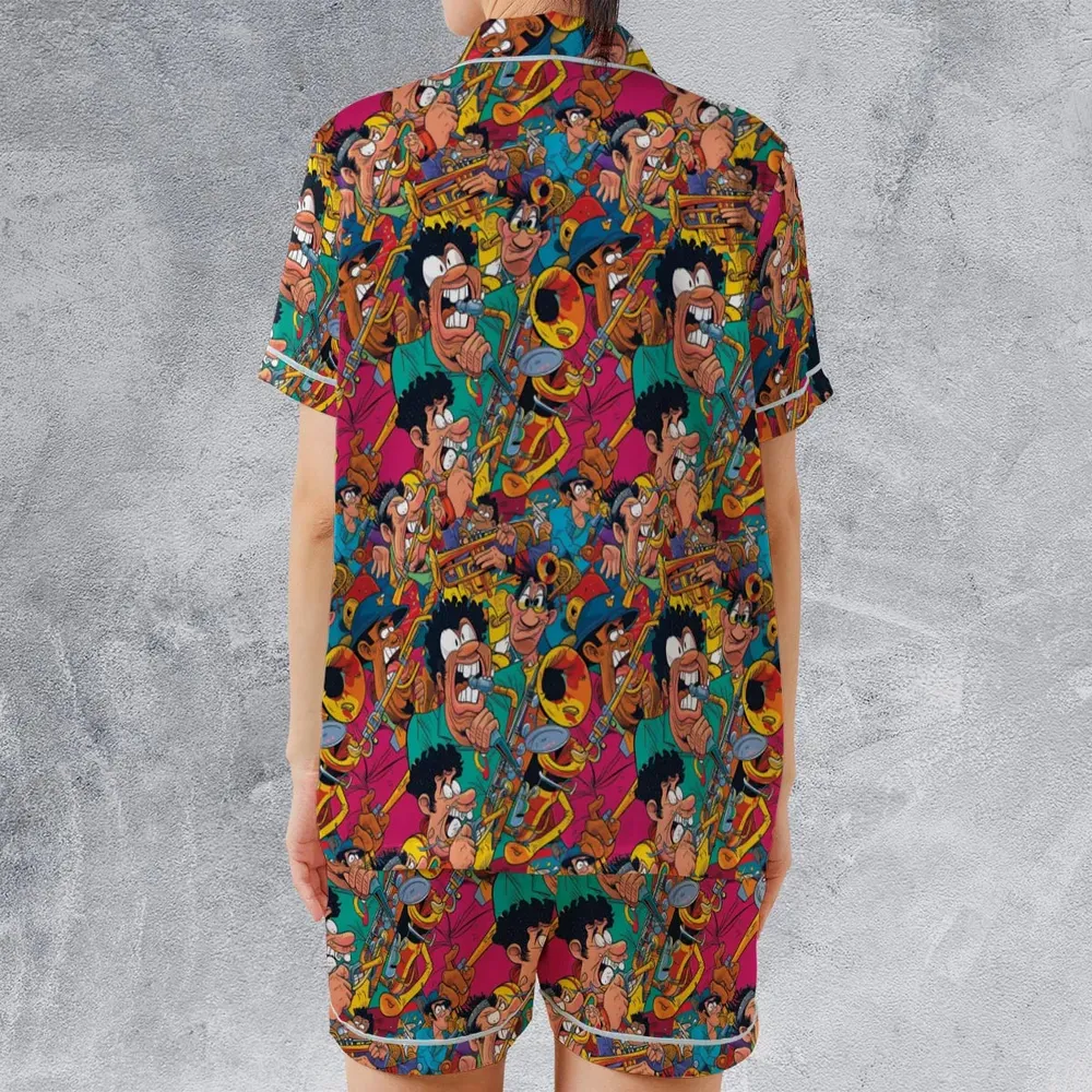 Fat Albert Animated Spin-offs Satin Short-Sleeve Pajamas Set - 2