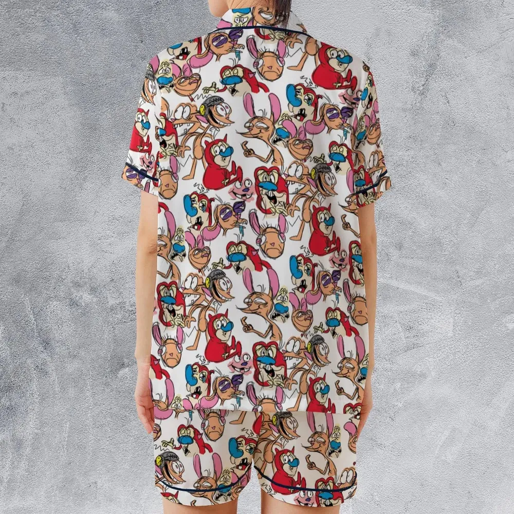 Insane Style The Ren and Stimpy Show Satin Short-Sleeve Pajamas Set - 2