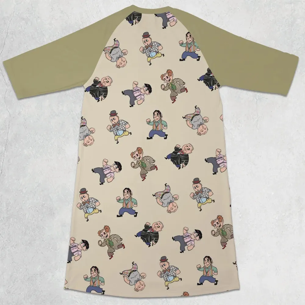 Stooges Forever The Three Stooges 3/4 Sleeve Raglan Dress - 2