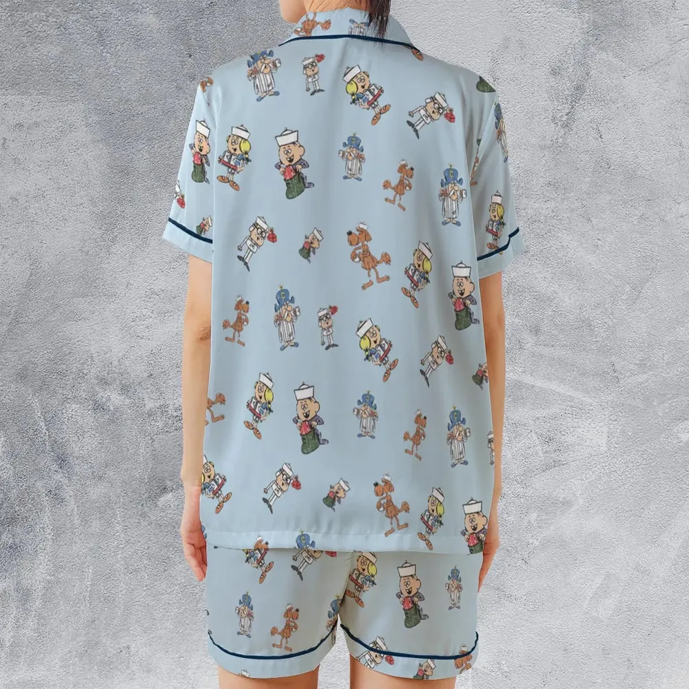 Vintage Crunch Cereal Satin Short-Sleeve Pajamas Set - 2