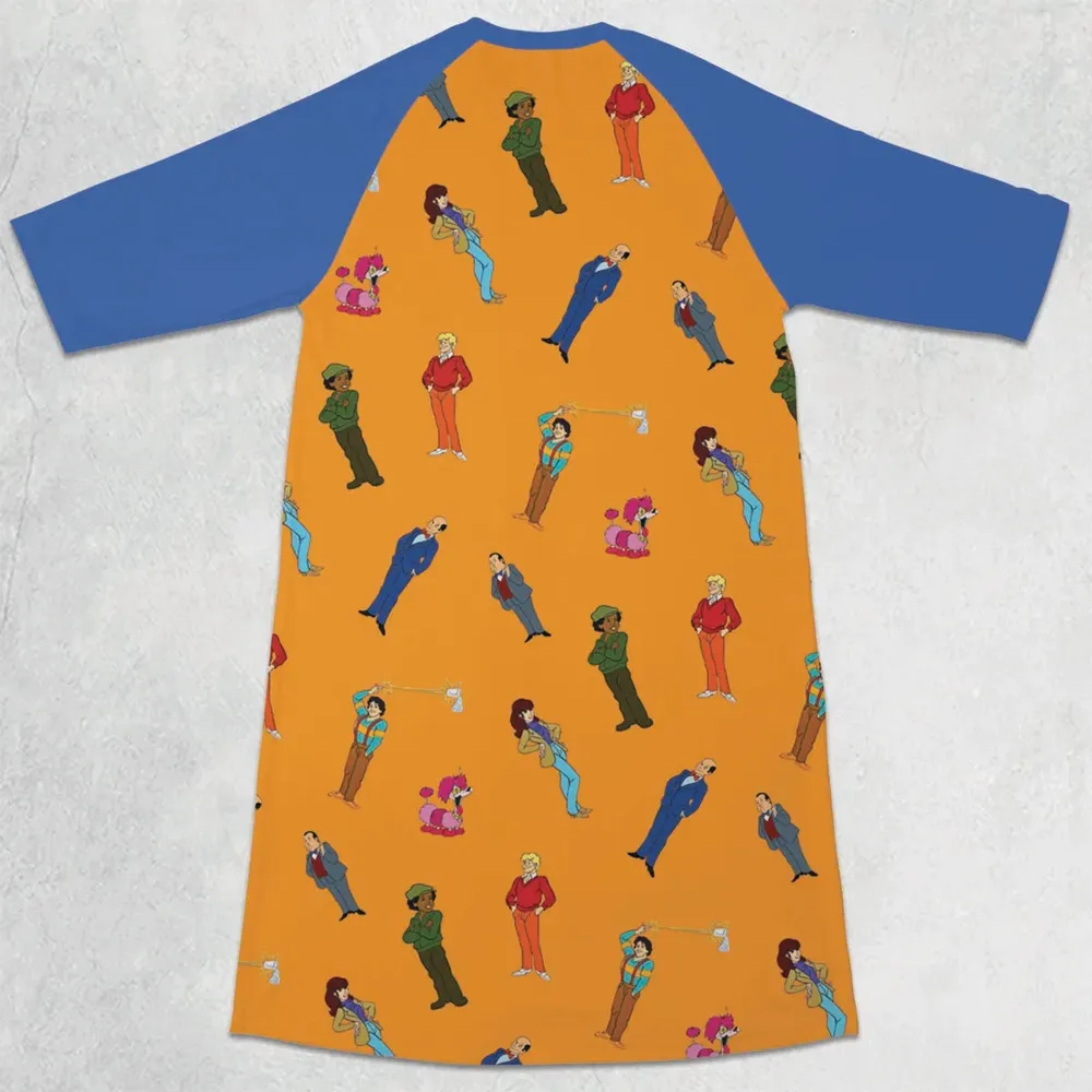 Mork Madness Mork and Mindy 3/4 Sleeve Raglan Dress - 2