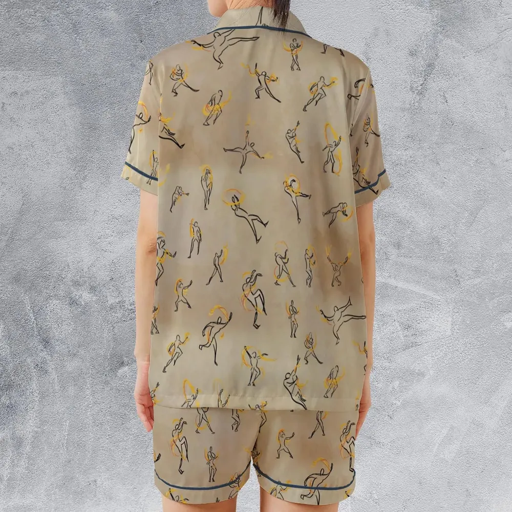 Fire Scroll Avatar The Last Airbender Satin Short-Sleeve Pajamas Set - 2