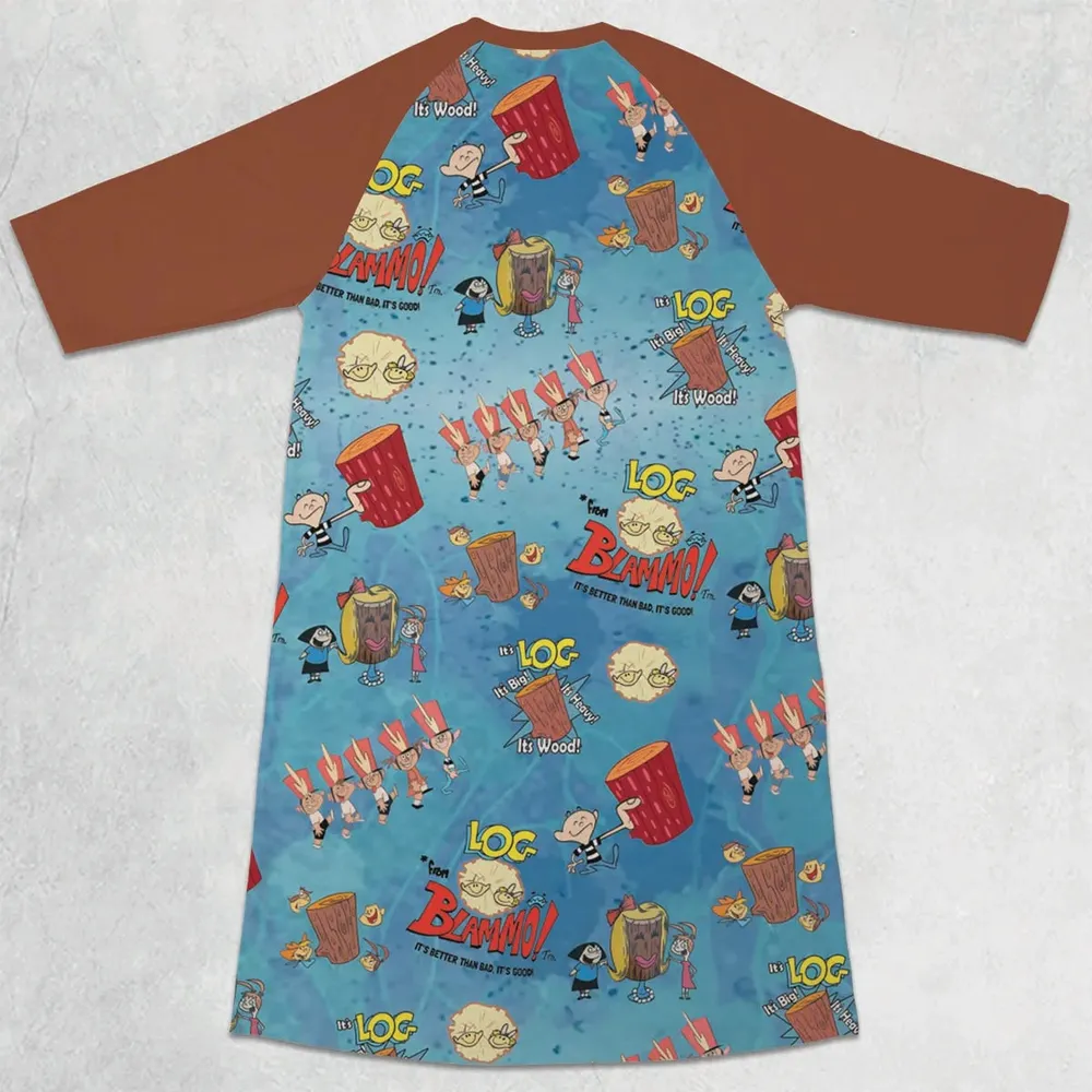 It's Log It's Big It's Heavy 3/4 Sleeve Raglan Dress - 2