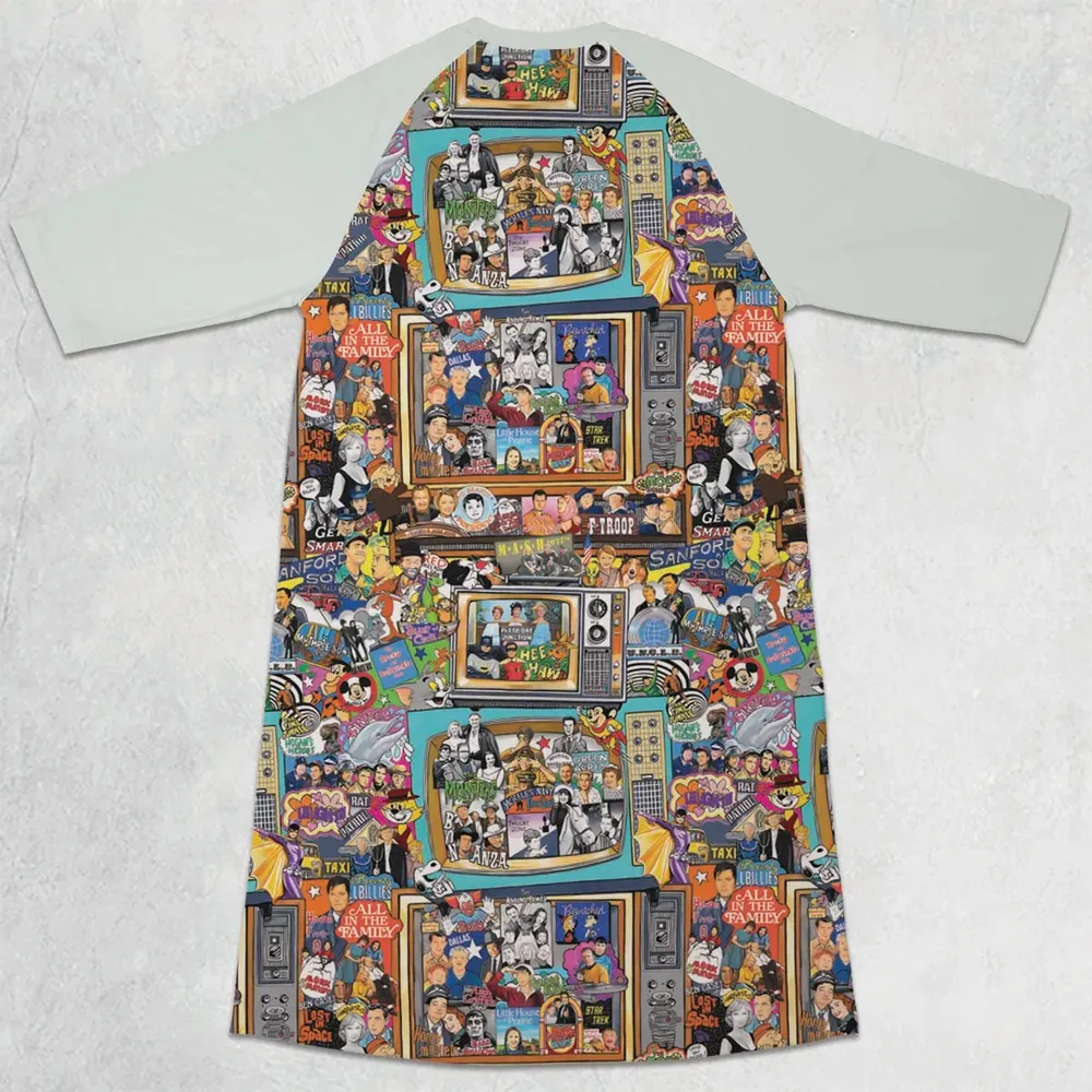 Timeless Memories of TV 3/4 Sleeve Raglan Dress - 2