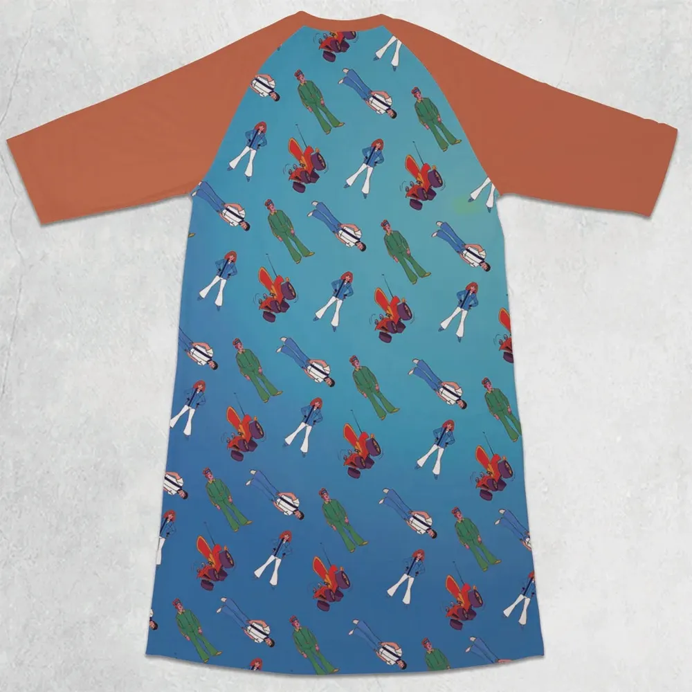 Speed Buggy 3/4 Sleeve Raglan Dress - 2