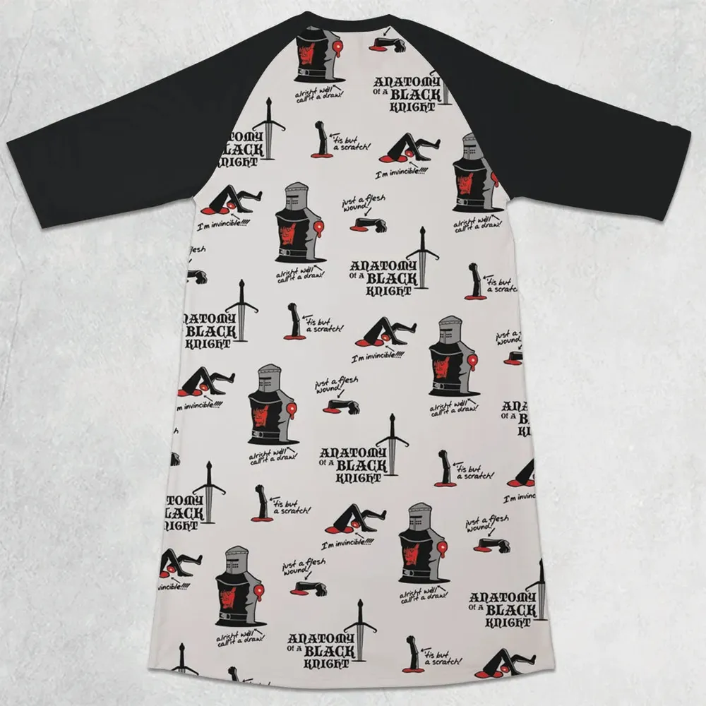 Tis but a scratch Black Knight Monty Python And The Holy Grail 3/4 Sleeve Raglan Dress - 2