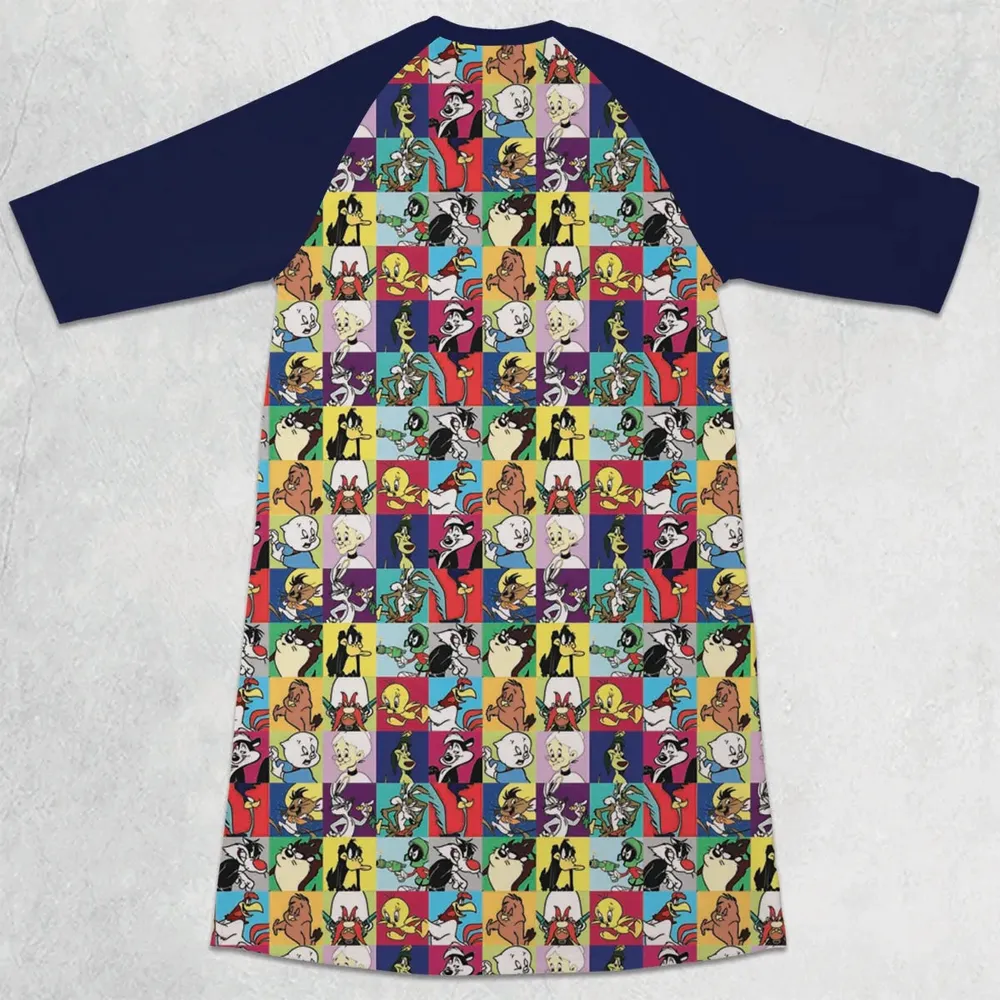 Saturday Morning Nostalgia 3/4 Sleeve Raglan Dress - 2